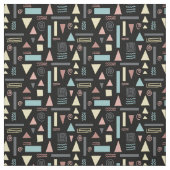 Geometrische Formen, schwarzes Muster Stoff (Muster)