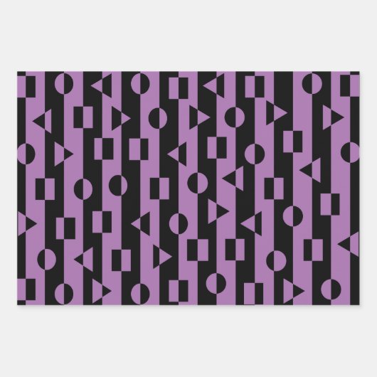 Geometrische Formen Schwarzweiß-Muster Geschenkpapier Set (Vorderseite 3)