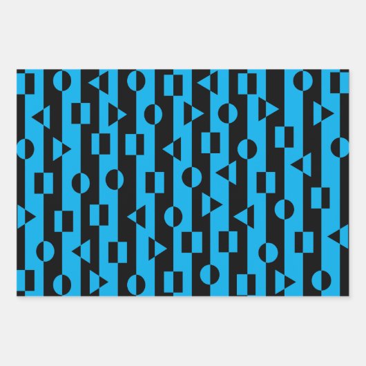 Geometrische Formen Schwarzweiß-Muster Geschenkpapier Set (Vorderseite 2)
