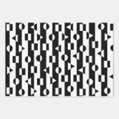 Geometrische Formen Schwarzweiß-Muster Geschenkpapier Set (Vorderseite)