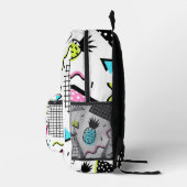 Geometrische Formen und Ananas Bedruckter Rucksack (Rechts)