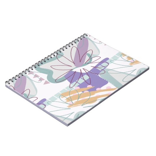 Geometrische Formen und Blume auf Weiß. Notizblock (Linke Seite)