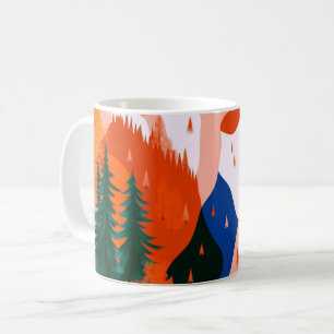 Geometrische Formen und lebendige Farben Wandkunst Kaffeetasse