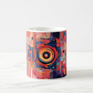 Geometrische Formen und leuchtende Farben Wandkuns Kaffeetasse