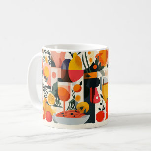 Geometrische Formen und leuchtende Farben Wandkuns Kaffeetasse
