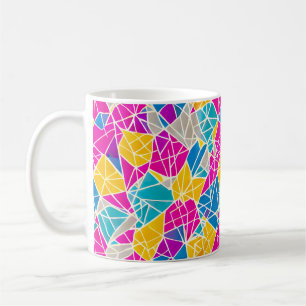 Geometrische Formen und Linien in lebendiger Farbe Kaffeetasse