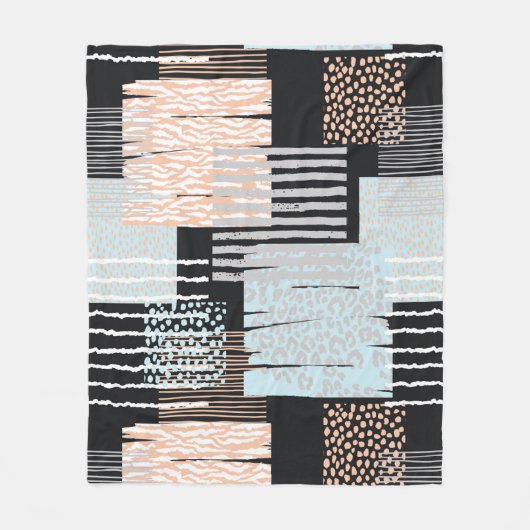 Geometrische Formen und Streifen Fleecedecke (Vorderseite)