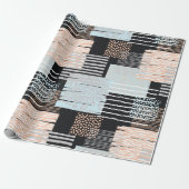 Geometrische Formen und Streifen Geschenkpapier (Ungerollt)
