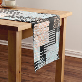 Geometrische Formen und Streifen Kurzer Tischläufer