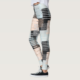 Geometrische Formen und Streifen Leggings