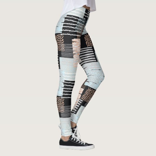 Geometrische Formen und Streifen Leggings (Rechts)