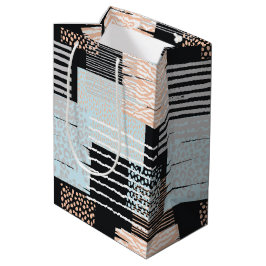 Geometrische Formen und Streifen Mittlere Geschenktüte