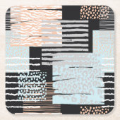 Geometrische Formen und Streifen Rechteckiger Pappuntersetzer (Vorderseite)