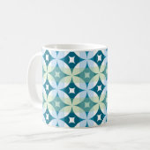 Geometrische Formen, Vintage abstrakte Tapete. Kaffeetasse (Vorderseite Links)