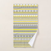 geometrische Formen von Grau und Gelb, Badhandtuch Set (Handtuch)