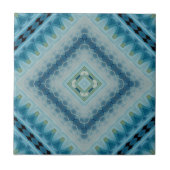 Geometrische Formen von Soft Blue und Indigo Kalei Fliese (Vorderseite)