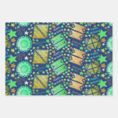 Geometrische Formen Weiß Blau Schwarz Geschenkpapier Set (Vorderseite 2)