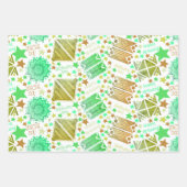 Geometrische Formen Weiß Blau Schwarz Geschenkpapier Set (Vorderseite)