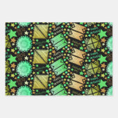 Geometrische Formen Weiß Blau Schwarz Geschenkpapier Set (Vorderseite 3)