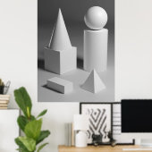 Geometrische Formschattierung Poster (Heimbüro)