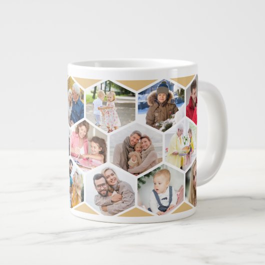 Geometrische FotoCollage 17 Bild Jumbo-Tasse (Vorderseite Rechts)