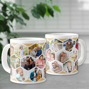 Geometrische Fotocollage 17 Bilder Jumbo-Tasse
