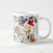 Geometrische FotoCollage 17 Picture Silver Gray Jumbo-Tasse (Rechts)