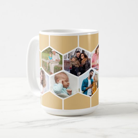 Geometrische FotoCollage 9 Abbildung 15oz Kaffeetasse (Vorderseite Links)