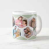 Geometrische FotoCollage 9 Bildanzeige grün Jumbo-Tasse (Vorderseite Rechts)