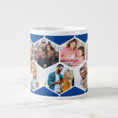 geometrische FotoCollage 9 Picture Blue Jumbo-Tasse (Vorderseite)