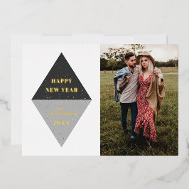 Geometrische Fotokarte für das neue Jahr aufzeichn Folieneinladung