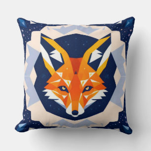 Geometrische Fox-Illustration Kissen