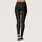 Geometrische Fraktale Schwarz-Braun-Elegant Leggings (Rückseite)