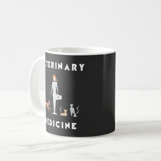 Geometrische Frau der Tiermedizin Kaffeetasse (Vorderseite Links)