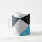 Geometrische Freehand Zeichnend Patchwork-Tiles Kaffeetasse (Vorderseite Links)