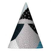 Geometrische Freehand Zeichnend Patchwork-Tiles Partyhütchen (Links)