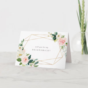 Geometrische Frühjahrskarte Romance Bridesmaid-Kar Karte