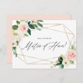 Geometrische Frühlingsblüten sind mein Matron der Einladungspostkarte (Vorne/Hinten)