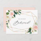 Geometrische Frühlingsblüten werden meine Bridesma Einladungspostkarte (Vorne/Hinten)