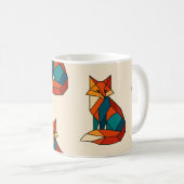 Geometrische Fuchs-Tasse Kaffeetasse (VorderseiteRechts)