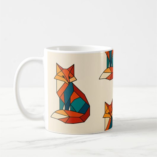 Geometrische Fuchs-Tasse Kaffeetasse (Links)