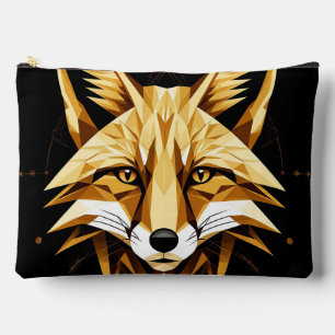 Geometrische Fuchsdarstellung mit goldenen Tönen Zubehörtasche