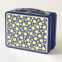 Geometrische Funky gelbe Kreise auf blau