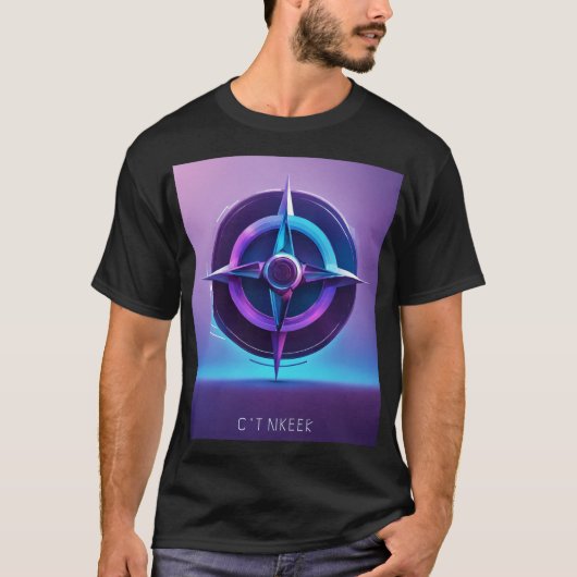 "Geometrische Fusion: T - Shirt der modernen Männe (Vorderseite)