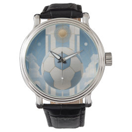 Geometrische Fußball-Stadtlandschaft-Argentinien Armbanduhr