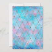 Geometrische Galaxie Ananas Tropical Beach Hochzei Einladung (Rückseite)