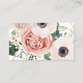 Geometrische Gartenanlage Rose Anemone Rustikal Visitenkarte (Rückseite)