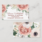 Geometrische Gartenanlage Rose Anemone Rustikal Visitenkarte (Vorne/Hinten)