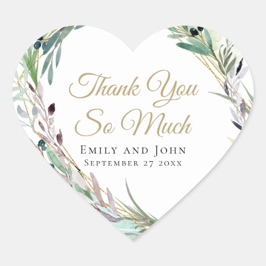 Geometrische Gastgeschenk Hochzeit des Wasserfarbe Herz-Aufkleber (Vorderseite)