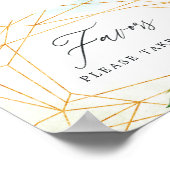 Geometrische Gastgeschenke Hochzeiten für Wasserfa Poster (Ecke)